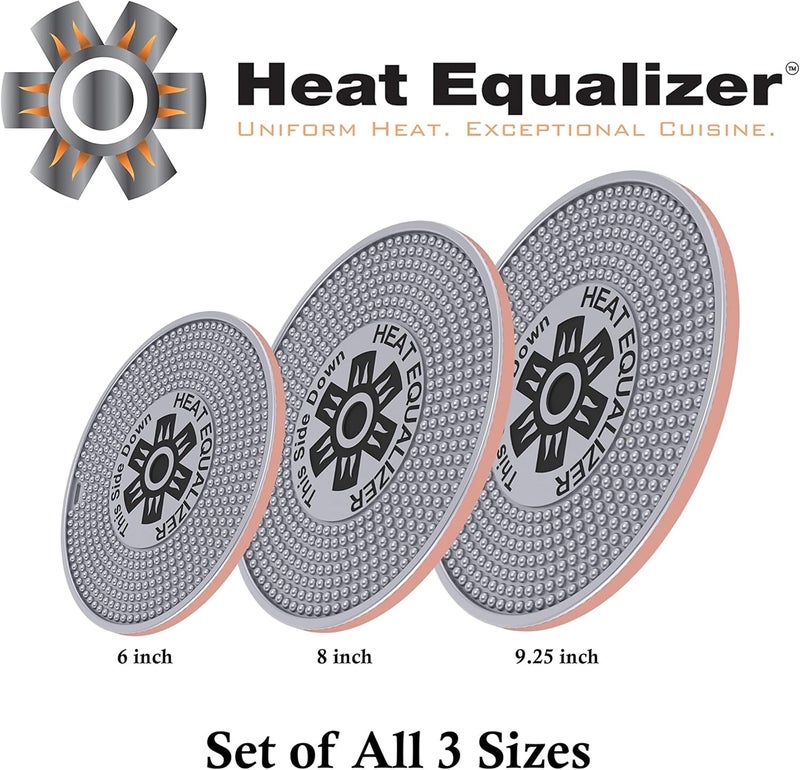 Heat Equalizer -Set of 3 Heat Diffuser for Gas Stoves 6”-8”-9.25 inch None Stick Copper finish – Aluminum & Copper Alloy Hot Plate for Even Cooking-Burner Cover & Simmer Plate - Image 2